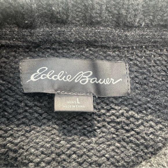 Eddie Bauer Men's Thick Knit Pullover Ski Sweater. Size: Large. Gray. - Picture 5 of 6